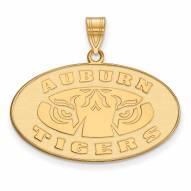 Auburn Tigers Sterling Silver Gold Plated Large Pendant