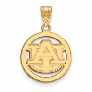Auburn Tigers Sterling Silver Gold Plated Medium Pendant