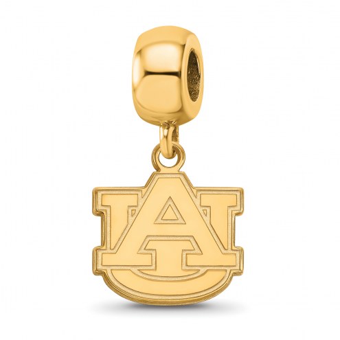 Auburn Tigers Sterling Silver Gold Plated Small Dangle Bead