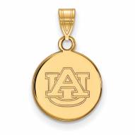 Auburn Tigers Sterling Silver Gold Plated Small Disc Pendant