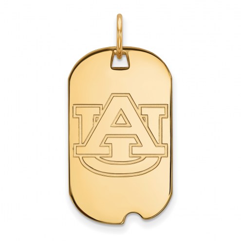 Auburn Tigers Sterling Silver Gold Plated Small Dog Tag
