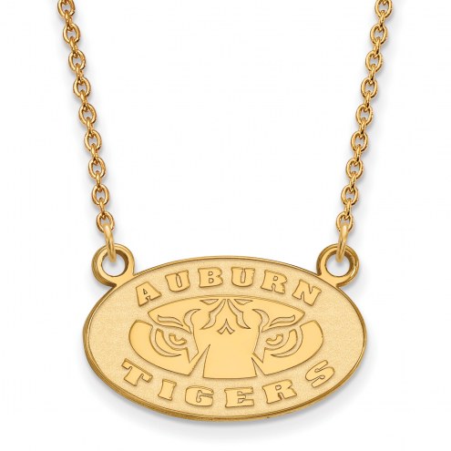 Auburn Tigers Sterling Silver Gold Plated Small Pendant Necklace