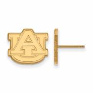 Auburn Tigers Sterling Silver Gold Plated Small Post Earrings