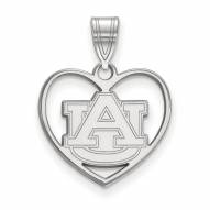 Auburn Tigers Sterling Silver Heart Pendant
