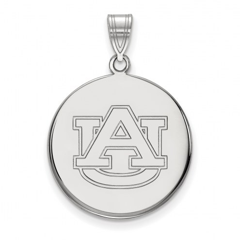 Auburn Tigers Sterling Silver Large Disc Pendant