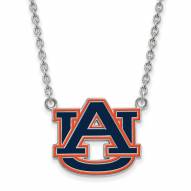 Auburn Tigers Sterling Silver Large Enameled Pendant Necklace