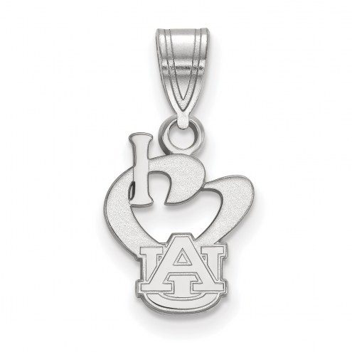 Auburn Tigers Sterling Silver Small I Love Logo Pendant