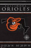 Baltimore Orioles 17" x 26" Coordinates Sign