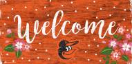Baltimore Orioles 6" x 12" Floral Welcome Sign