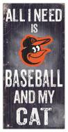 Baltimore Orioles 6" x 12" Football & My Cat Sign