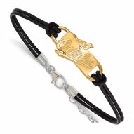 Baltimore Orioles Gold Plated Sterling Silver Leather Bracelet