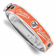 Baltimore Orioles Hinged Enamel Bracelet with Crystals