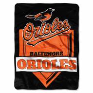 Baltimore Orioles Home Plate Plush Raschel Blanket