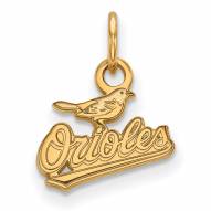 Baltimore Orioles MLB Sterling Silver Gold Plated Extra Small Pendant