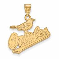 Baltimore Orioles MLB Sterling Silver Gold Plated Large Pendant