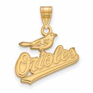 Baltimore Orioles MLB Sterling Silver Gold Plated Medium Pendant