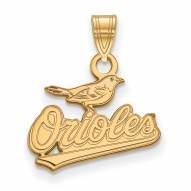 Baltimore Orioles MLB Sterling Silver Gold Plated Small Pendant