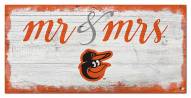Baltimore Orioles Script Mr. & Mrs. Sign
