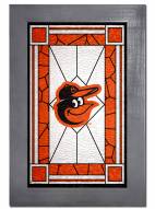 Baltimore Orioles Stained Glass with Frame