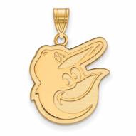 Baltimore Orioles Sterling Silver Gold Plated Large Pendant