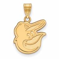 Baltimore Orioles Sterling Silver Gold Plated Medium Pendant