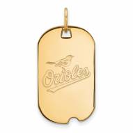 Baltimore Orioles Sterling Silver Gold Plated Small Dog Tag