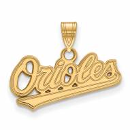 Baltimore Orioles Sterling Silver Gold Plated Small Pendant