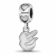 Baltimore Orioles Sterling Silver Heart Bead