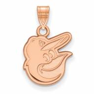 Baltimore Orioles Sterling Silver Rose Gold Plated Small Pendant