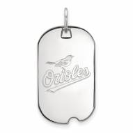 Baltimore Orioles Sterling Silver Small Dog Tag