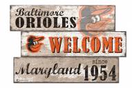Baltimore Orioles Welcome 3 Plank Sign