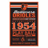 Baltimore Orioles Established Wood Sign