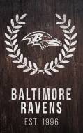 Baltimore Ravens 11" x 19" Laurel Wreath Sign