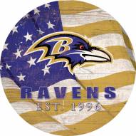 Baltimore Ravens 12" Team Color Flag Circle Sign
