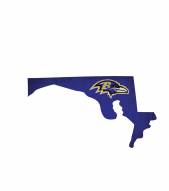 Baltimore Ravens 12" Team Color Logo State Sign