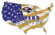 Baltimore Ravens 15" USA Flag Cutout Sign