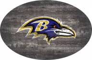 Baltimore Ravens 46" Distressed Wood Oval Sign