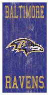 Baltimore Ravens 6" x 12" Heritage Logo Sign