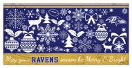 Baltimore Ravens 6" x 12" Merry & Bright Sign