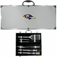 Baltimore Ravens 8 Piece Stainless Steel BBQ Set w/Metal Case