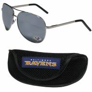 Baltimore Ravens Aviator Sunglasses and Sports Case