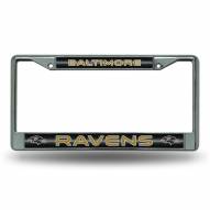 Baltimore Ravens Chrome Glitter License Plate Frame