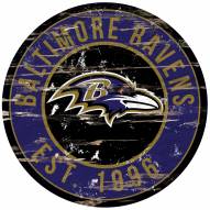 Baltimore Ravens Distressed Round Sign