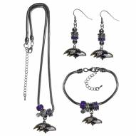 Baltimore Ravens Euro Bead Jewelry 3 Piece Set