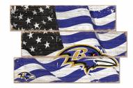 Baltimore Ravens Flag 3 Plank Sign