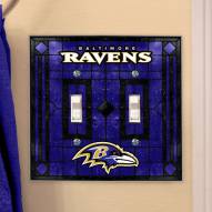 Baltimore Ravens Glass Double Switch Plate Cover