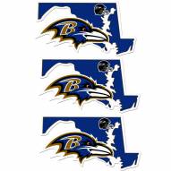 Baltimore Ravens Home State Decal - 3 Pack