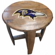 Baltimore Ravens Oak Barrel Table
