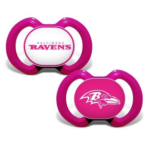 Baltimore Ravens Pink Baby Pacifier 2-Pack