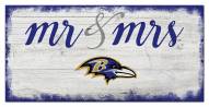 Baltimore Ravens Script Mr. & Mrs. Sign